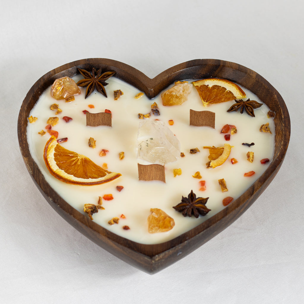 Wassail Heart Candle - 3-Wicks