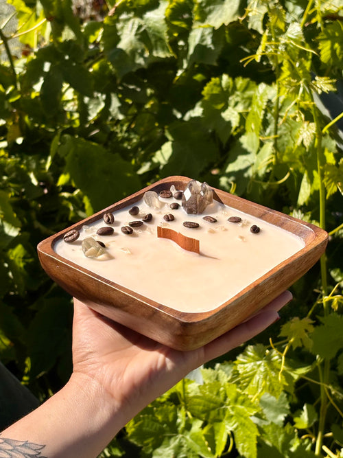 Coffee & Croissant Square Candle